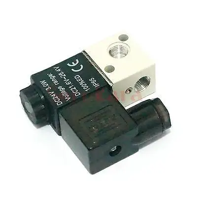 

DC24V 3V1-06 3 Port 2 Position 1/8" BSP Normally Closed Solenoid Air Valve Coil Led