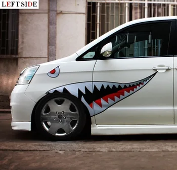 

LEFT SIDE Car Stickers DIY Car Decal Shark Mouth Warhawk 2 Design Vinyl 150x51cm Tuning Auto Car Styling Accessories 1 Pair