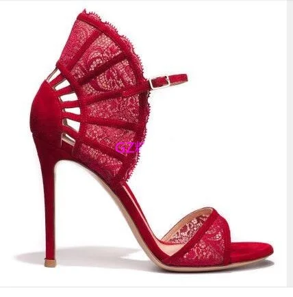 Free-Ship-Women-Black-Lace-High-Heel-Pumps-Fan-shaped-Ankle-Strap-Wedding-Dress-Shoes-Cut.jpg_640x640