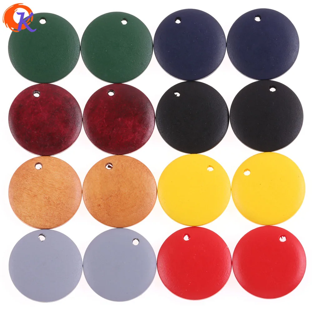 Сердечный дизайн 200 шт 15-30 мм аксессуары для ювелирных изделий/бусины из натурального дерева/круглые бусины в форме монеты/ручная работа/фурнитура для сережек - Цвет: Random Mix