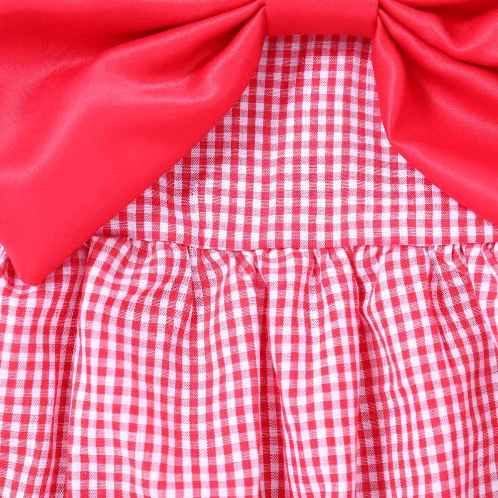 Нарядные платья в клетку для маленьких девочек vestido infantil детское платье с бантом
