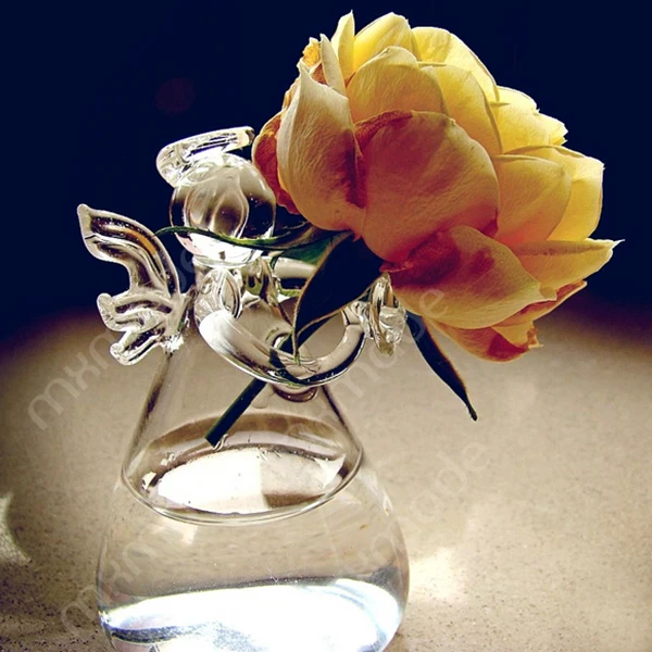 Прозрачная в форме ангела стеклянная висячая ваза-Террариум гидропонный контейнер горшок для растений DIY Свадебные украшения вечерние реквизит садовый декор
