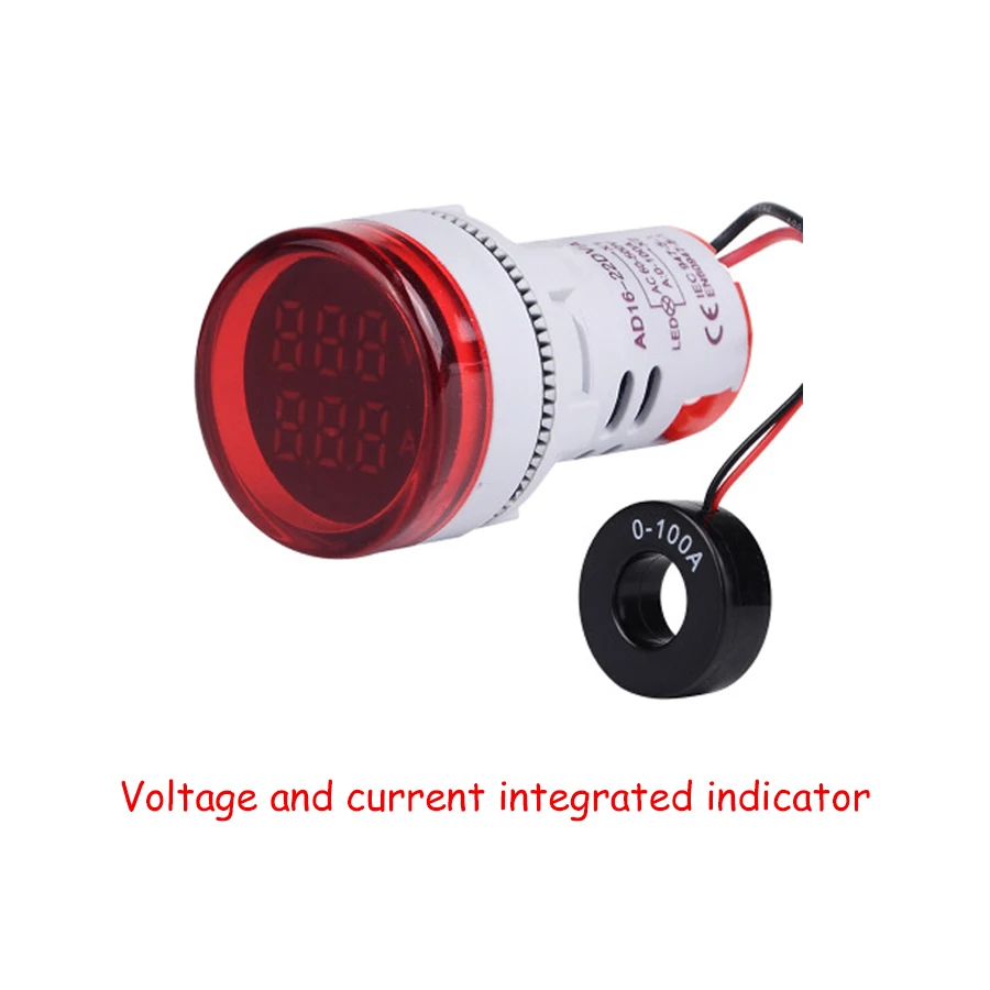 ST16VA двойной дисплей цифровой амперметр вольтметр с трансформатором тока 0-100A 60-500 В Вольт Ампер метр Индикатор переменного тока мультиметр
