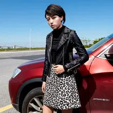Jacket Female Autumn 2016 New High Quality Winter Jacket Women Black Fashion Gold Rivet Motorcycle Jacket Women’s Leather Jacket