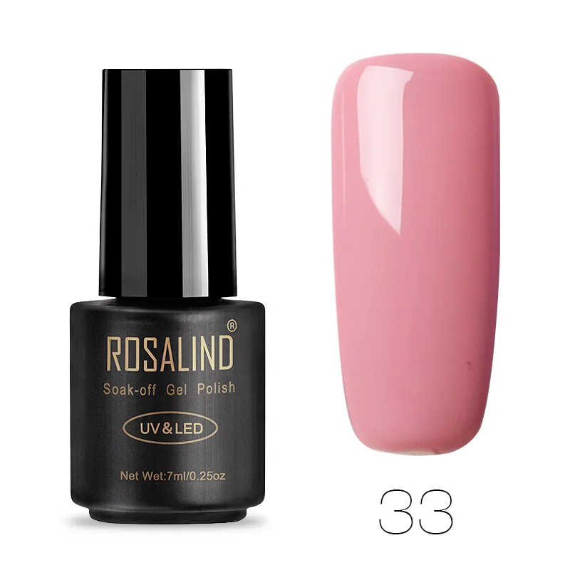 ROSALIND 7 мл Гель-лак для ногтей 31-58 чистый цвет дизайн ногтей Гель-лак замачиваемый постоянный УФ светодиодный Гель-лак для ногтей - Цвет: 33