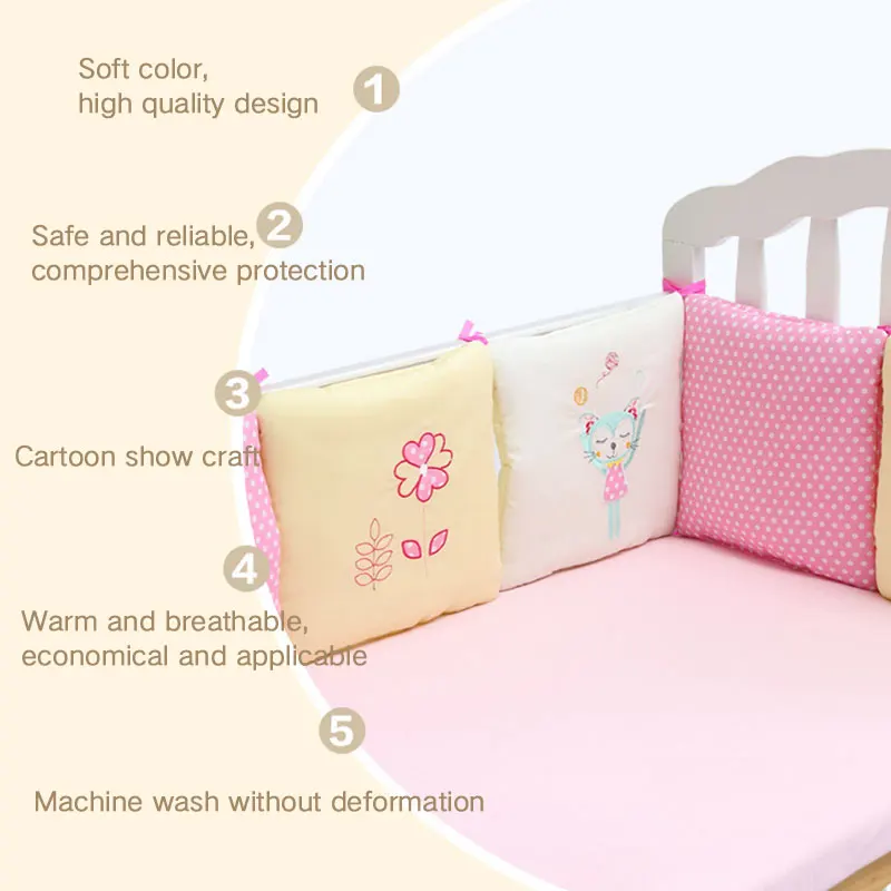 6 шт./компл. детская кроватка бампер подушки детские принадлежности младенцы постельные принадлежности безопасности