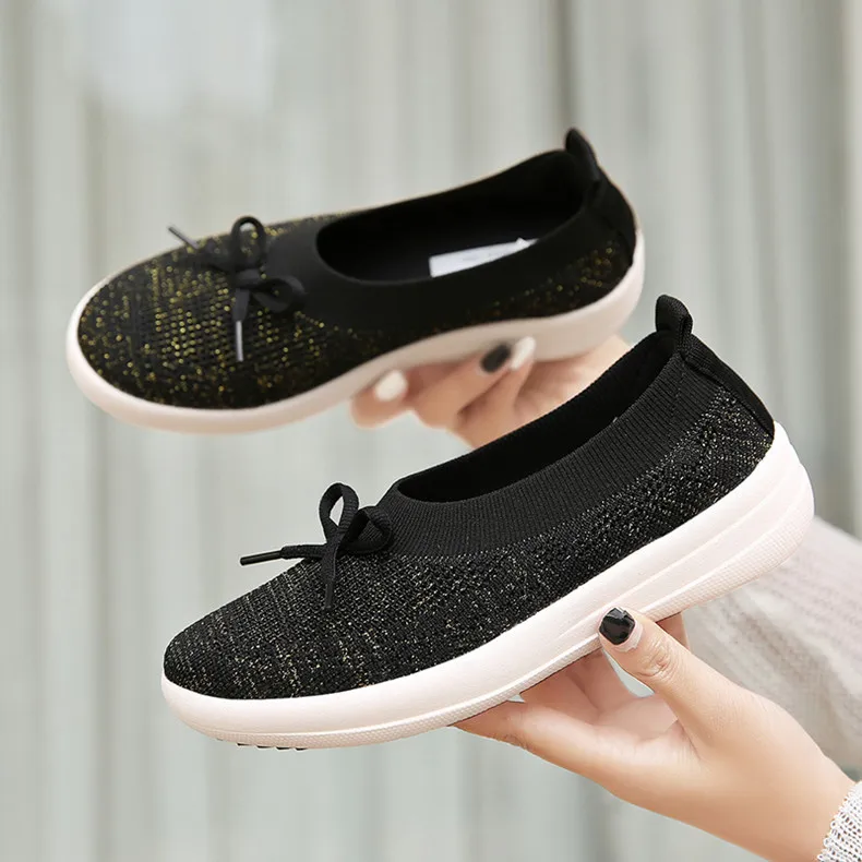 STS Brand 2019 New Spring Women Sneakers Shoes Flat Slip On Platform Sneakers For Women Black Breathable Mesh Sock Sneakers Shoe (10)