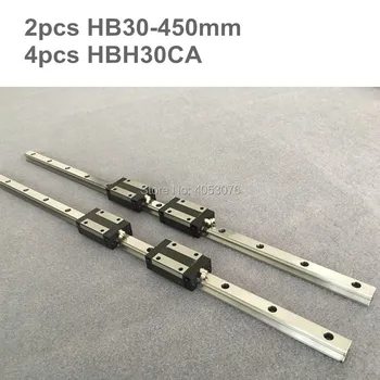 

HGR 2 pcs linear guide HB30 450mm Linear rail and 4 pcs HBH30CA linear bearing blocks for CNC parts
