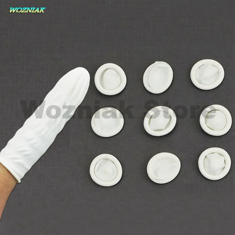 Wozniak Latex finger set Cleaning equipment Fingerprint proof Clean and dust free Silicone font b gloves