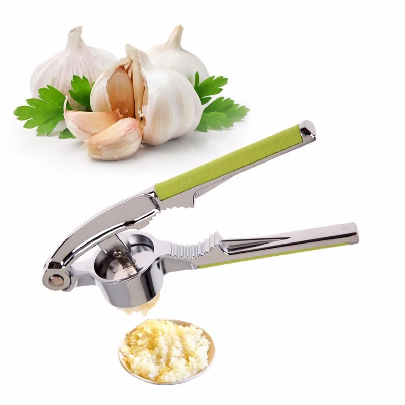 

Stainless Steel Garlic Press Hand Garlic Cutter Alloy Ginge Crusher Manual Garlic Presses Squeeze Kitchen Tools Accessories