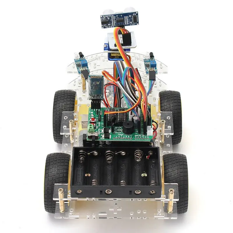 

DIY Metal Kit Smart Car Robot Tracking Electronics Motor Car Building Kit 4WD Ultrasonic Module Arduino Robot MCU Speed Encoder