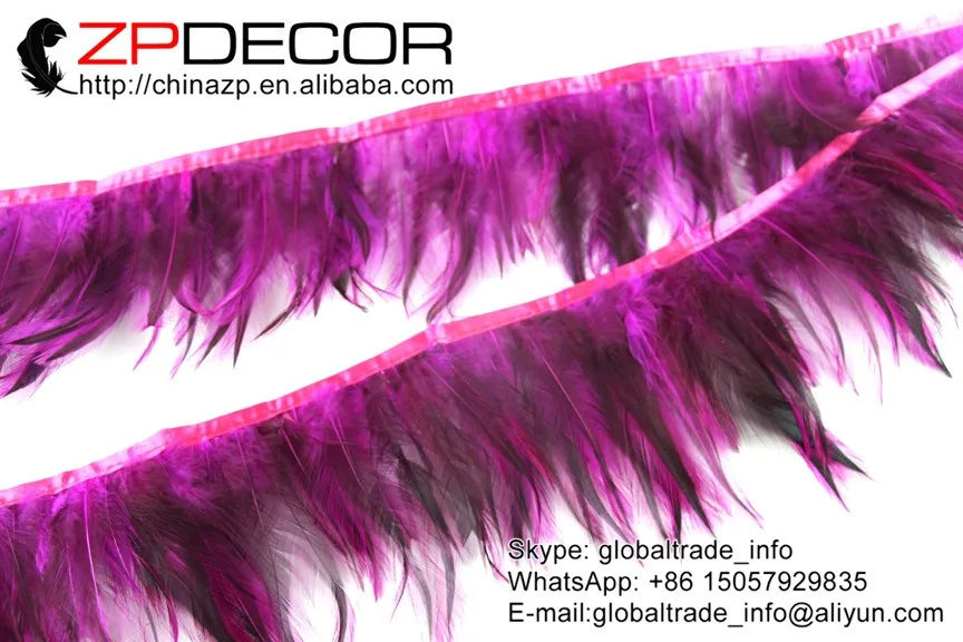 fuchsia Rooster Saddle Feathers Trim (201)