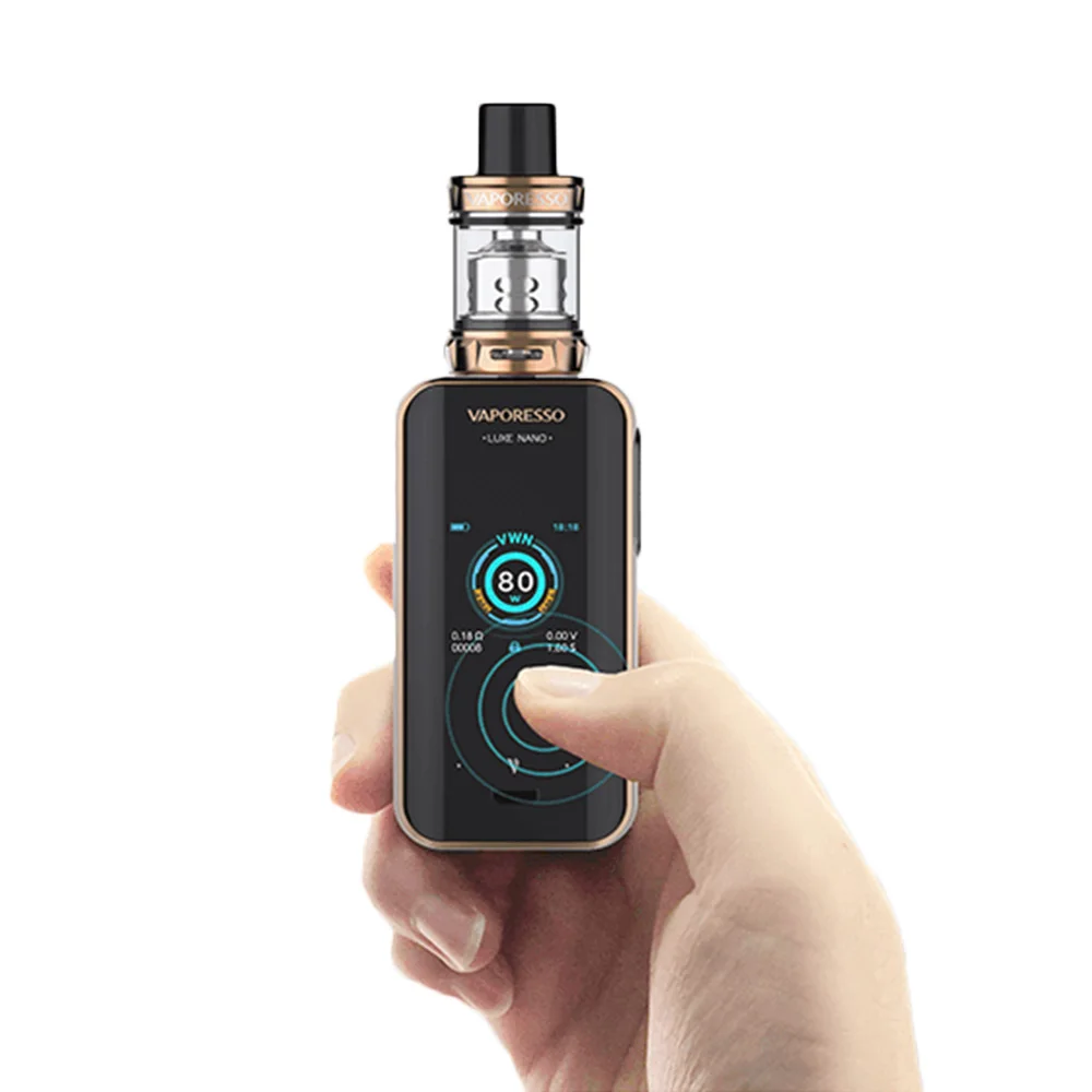 Дешево Оригинальный 80 Вт Vaporesso люкс Нано сенсорный экран комплект с 2500 мАч встроенный аккумулятор и 3,5 мл 2 мл SKRR S мини танк электронная сигарета ком...