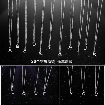 

Luxury Brand New 26 Letters Necklace Pendant Real 925 Sterling Silver Inlay AAAAA Cubic Zircon Necklace Pendant For Women