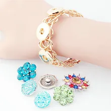 Новые 10 шт модные кнопки Сделай Сам Браслеты эластичные регулируемые браслеты подходят 18 мм кнопки ювелирные изделия для женщин