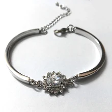 Женская Мода серебряные украшения Браслеты Кристалл женщины ювелирные изделия милый