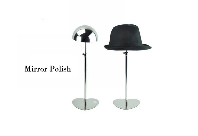 cheap 10pcs Mirror silver boutique Hat display showing stand hat holder display rack cap keeper hat cap rack stand