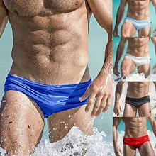 Womail Модные мужские дышащие трусы, брюки, пляжный однотонный, для бега, для плавания, нижнее белье, купальник, сексуальные плавки@ 2
