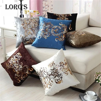 

45*45 CM Vintage Soft Velvet Bronzing Pillowcase Pillow Silk Printing pattern Pillow Cushions Bedroom Home Office Decorative
