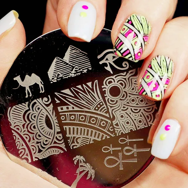 BORN PRETTY Stamping Template Egypt Image Badge Peacoak Theme Nail BORN PRETTY Stamping Template Egypt Image Badge Peacoak Theme Nail Art Stamp Image Plate 1 Pc - BORN PRETTY Stamping Template Egypt Image Badge Peacoak Theme Nail