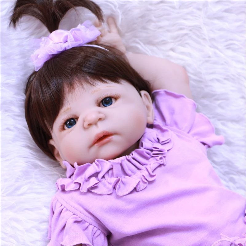 

NPK bebes reborn princess full silicone reborn baby dolls 23" Victoria girl babies alive bonecas child play house toy doll