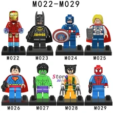50 шт. строительные блоки супергероя Железный человек паук Супермен Бэтмен блоки, друзья для детей игрушки детские игрушки