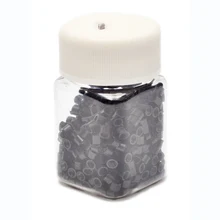 400 шт./bottle 4 мм Силиконовые микро Химическое наращивание волос кольцо Бусины с винтом Нитки крошечные черные волосы трубки ссылки Инструменты для укладки волос un594