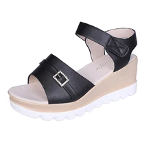 YeddaMavis Womens Shoes Women Sandals 2019 Summer Fashion Slope High Heels One Word Buckle Thick Bottom Flats Beach Shoes Woman цена YeddaMavis Womens Shoes Women Sandals 2019 Summer Fashion Slope High Heels One Word Buckle Thick Bottom Flats Beach Shoes Woman цены онлайн