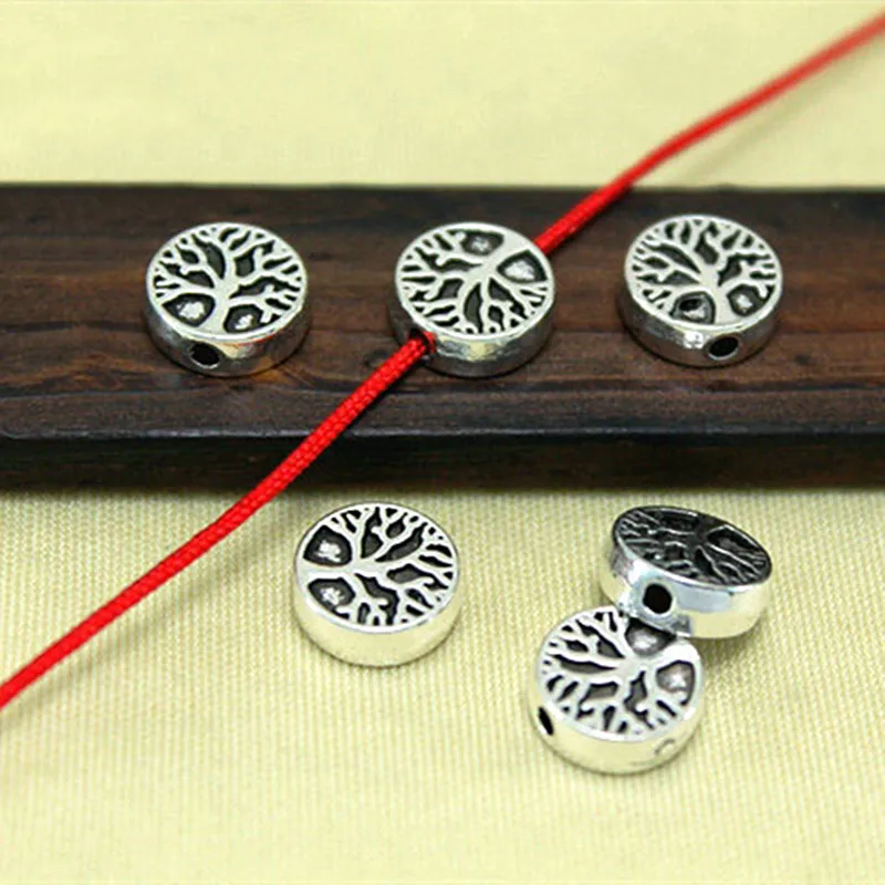 

Tree of Life Spacer Beads for jewelry making 9mm Diameter 1.3mm Hole