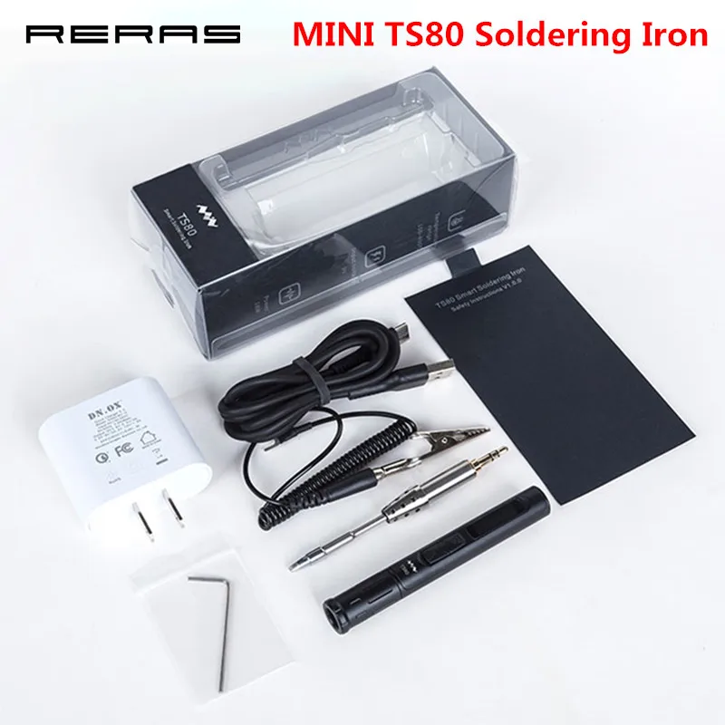 Мини TS80 цифровая паяльная станция USB Type C QC3.0 OLED программируемый интерфейс STM32 чип