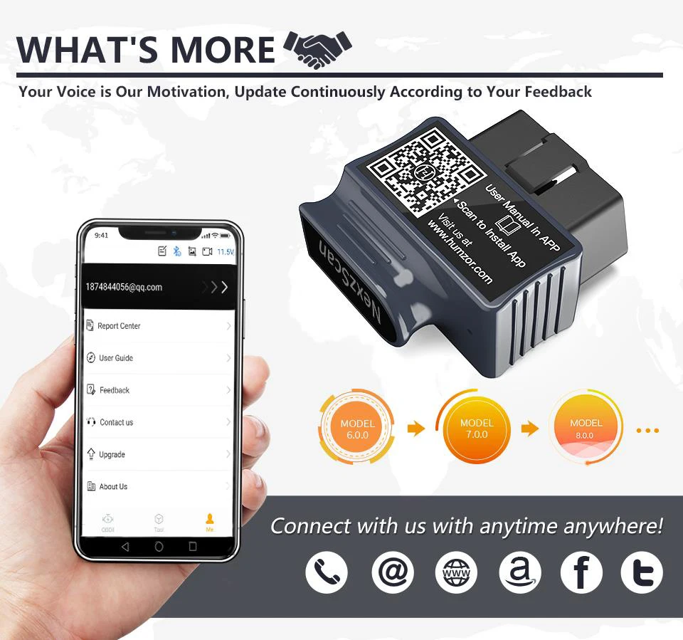 ELM327 V1.5 OBD2 сканер NexzScan Bluetooth 4,2 Профессиональный OBDII автомобильный диагностический инструмент