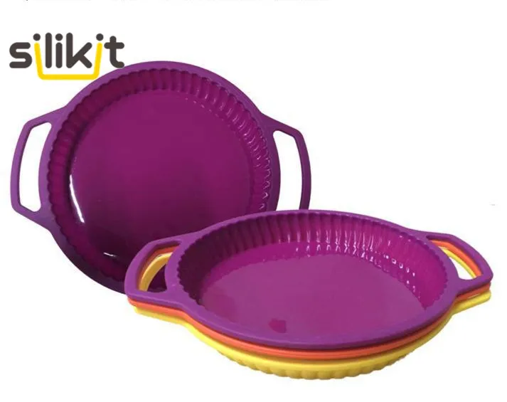 

free shipping 2017 New style Silicone Big Tarts Cake Mold with Steel frame egg tarts mold pie