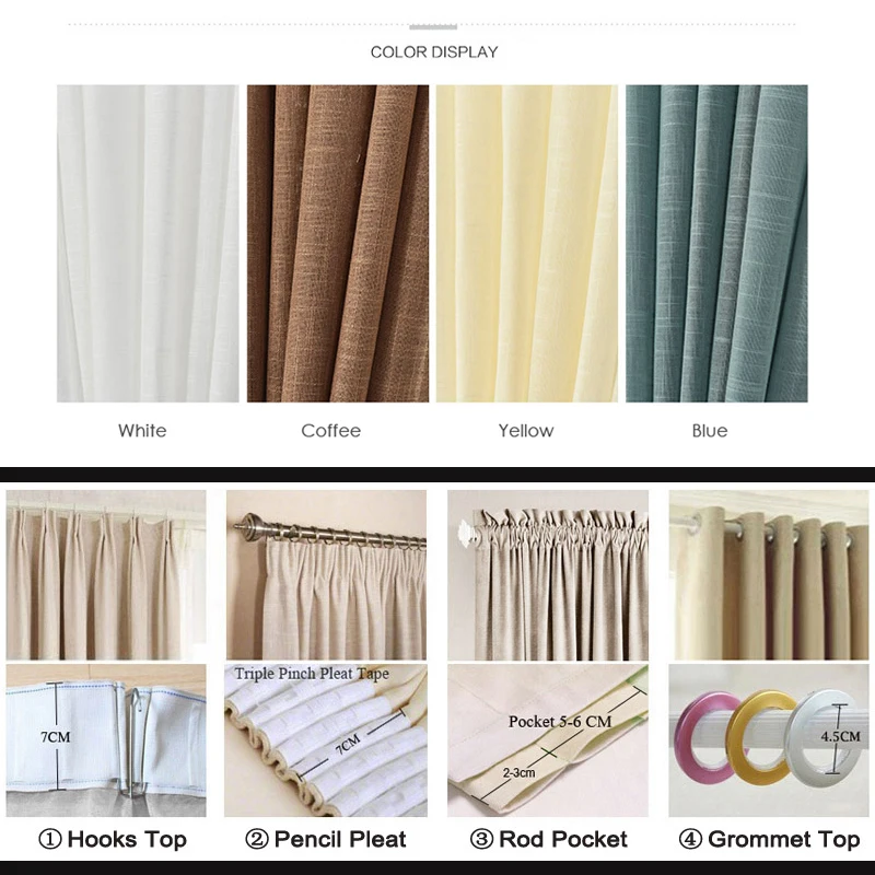 New Japan Solid Tulle Curtains for Bedroom Tulle Window Curtains for Living Room Kitchen Modern Sheer Voile Blinds Drapes