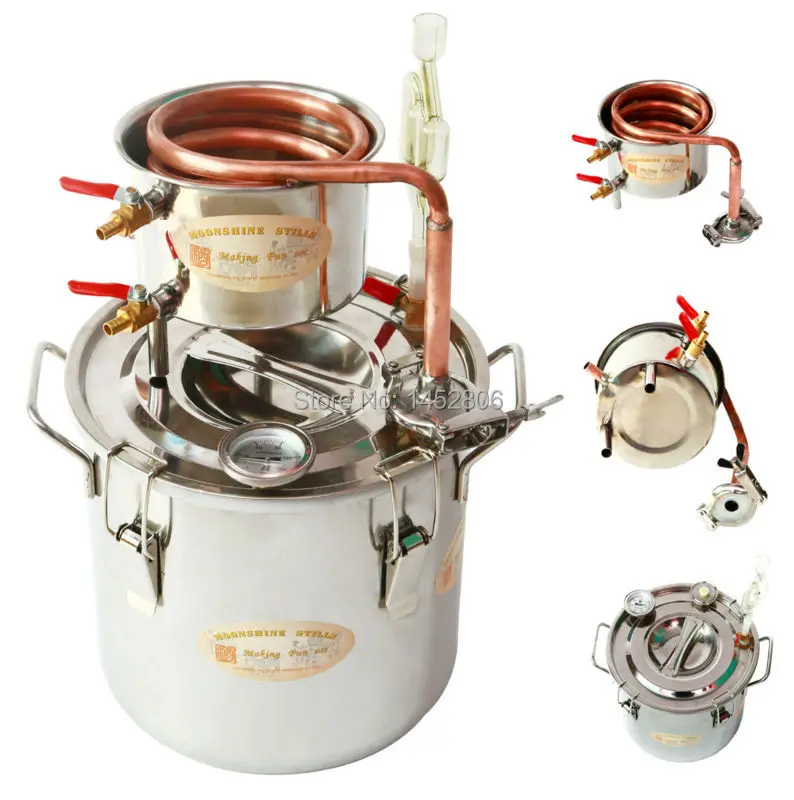 

New Home 5 Gal / 18 Litres Alcohol Whisky Water Cooper Distiller Cooler Moonshine Still Stainless Boiler Keg Spirits Maker