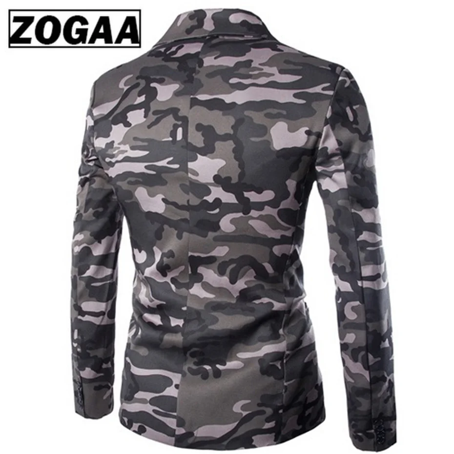 Zogaa Brand new men's blazer camouflage pure cotton regular blazer men slim fit single-breasted mens suit jacket casual coat