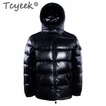 Tcyeek Fashion Winter Down Coat Male Thick Warm Down Jacket Men Coat Winter White Duck Down Jackets Short Hooded Outwear 18028
