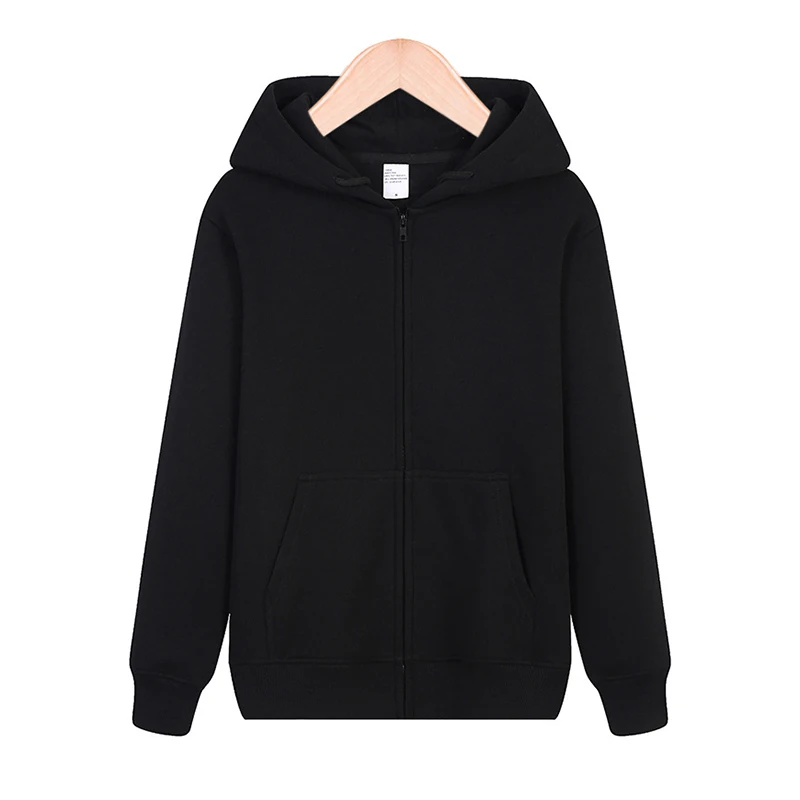 

Black Men Hoodies Long Solid width hat Casual Regular Zipper Thick Autom Spring Hoodies Sweatshirts 2019 Nwe Year