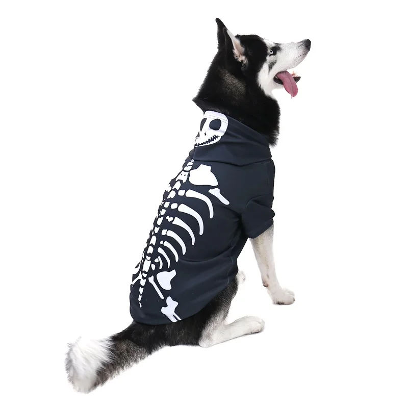 Одежда для собак с собакой 3D с принтом модные пуловеры, теплая толстовка с капюшоном для собаки с поводком отверстие для собак и кошек для прохладный Хэллоуин Косплэй костюм-свитер