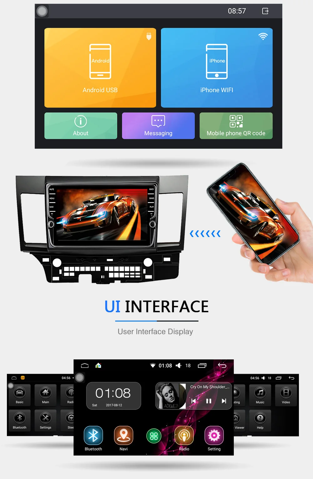 Top Funrover 9"Android 8.0 Car dvd radio player for MITSUBISHI LANCER 2007-17 2 din gps Navigation multimedia stereo 2G RAM 32G ROM 25