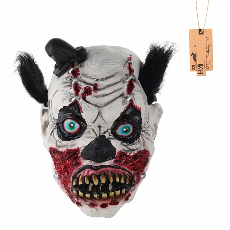 Scary Full Wrinkles Face Bloody Ghost Mask Adult Latex Mask Cosplay Masquerade Halloween Props Party Costumes Fancy Dress Decor