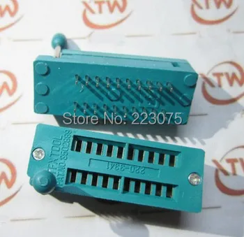

20 Pin green heat-resistant lock Universal ZIF DIP Tester IC Test Socket Narrow 10 pcs/lot free shipping