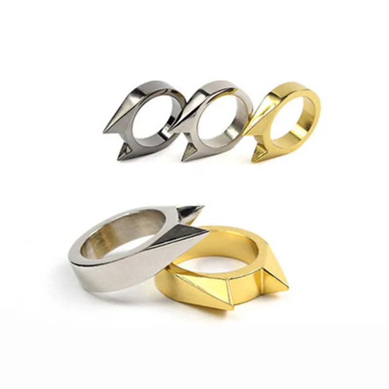 1 pcs Fist Knuckles Wolf Kunckles Ring Gold color Men Jewelry anti-wolf Men's Outdoor Tool Emergency Defensive Ring Dropshippng