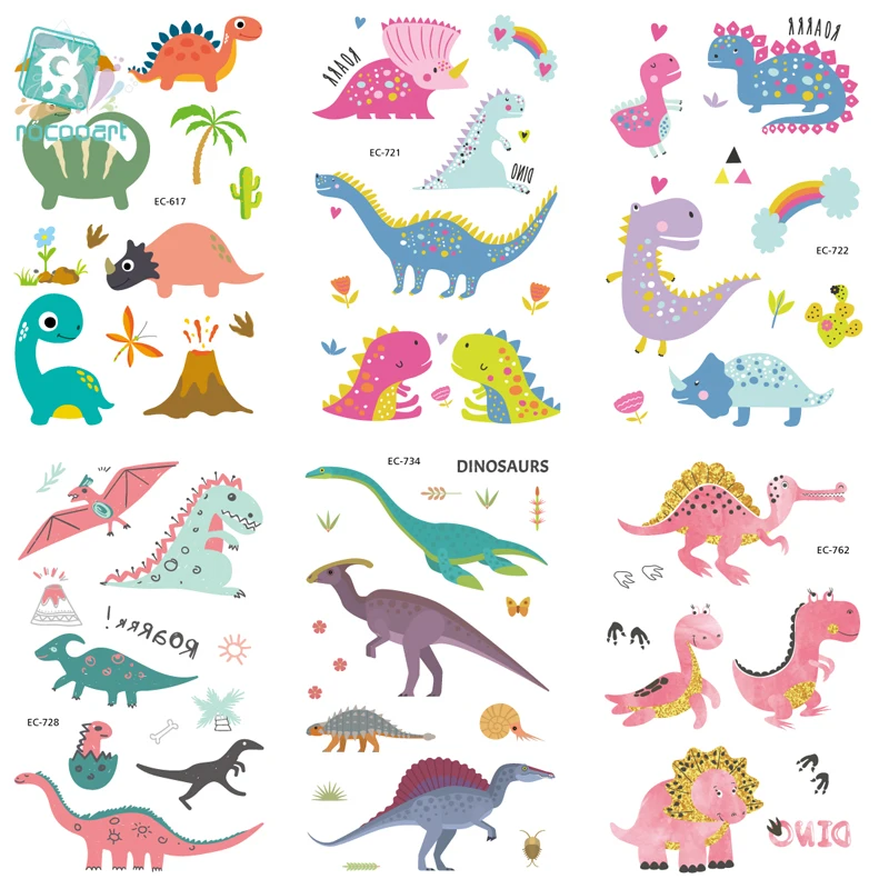 EC617-763 Dinosaure سلسلة الوشم ملصق الكرتون الأطفال لطيف الحديقة الجوراسية المؤقتة الوشم ملصق الجسم الفن فلاش Taty EC617-763 Dinosaure سلسلة الوشم ملصق الكرتون الأطفال لطيف الحديقة الجوراسية المؤقتة الوشم ملصق الجسم الفن فلاش Taty