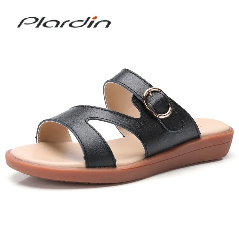

plardin Women Sandals Female Shoes Woman Summer Wedge Comfortable Sandals Ladies Slip-on Flat Sandals Women plus size Sandalias