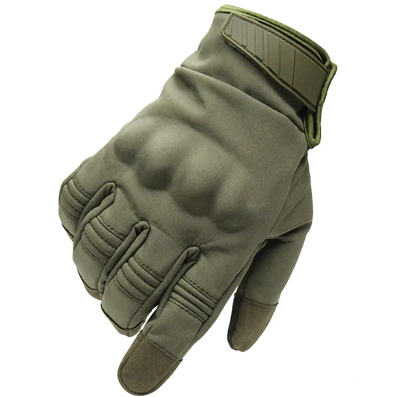 Открытый камуфляж тактические перчатки армии водонепроницаемый Пейнтбол Стрельба Военные перчатки для страйкбола противоскользящие полный палец Сенсорный Cy - Цвет: Army Green