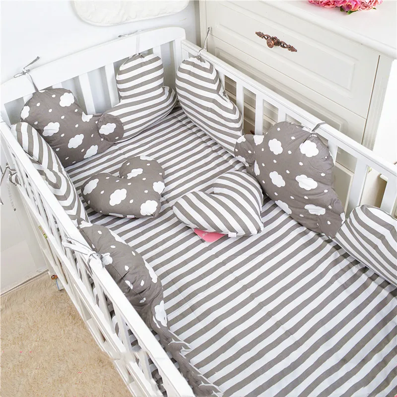 Милые комплекты в форме облаков Детская кровать бампер, детская кроватка для младенца бампер, Детская цельнокроеная кроватка вокруг подушки, детская защита для кроватки подушки