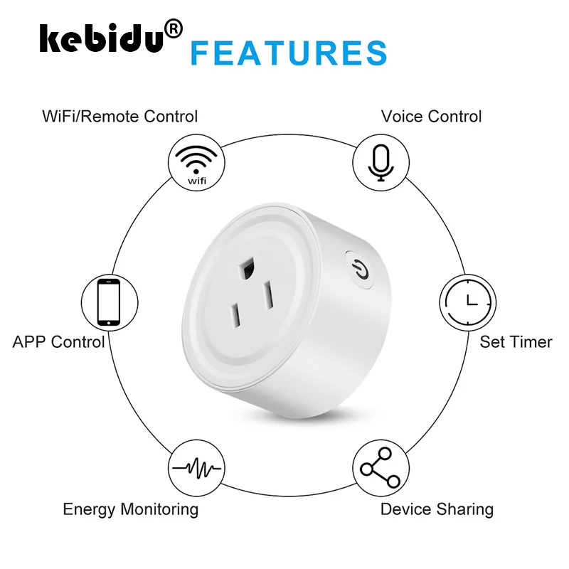 Смарт-розетка kebidu 110-220 В Wi-Fi с таймером Alexa | Электроника