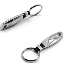 Fashion Metal Water Droplets Car Key Ring Leather Key Chain Keychain for Audi RS A3 A4 B8 A6 B6 A6 C5 A5 C6 Q5 Q7 TT Car Styling