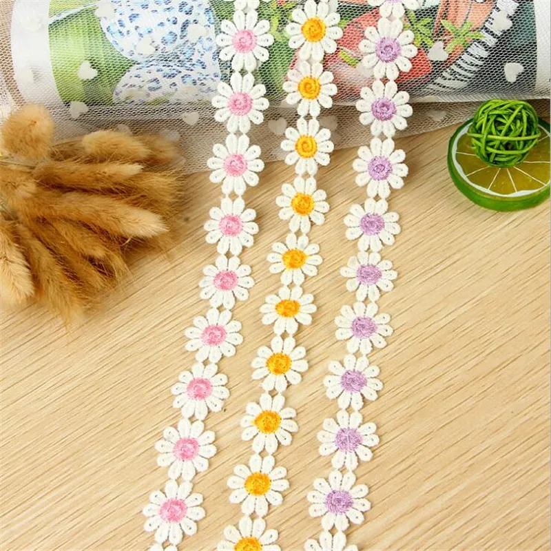 Flower Fabric Lace Trim Sewing Applique Ribbon DIY Craft Decoration