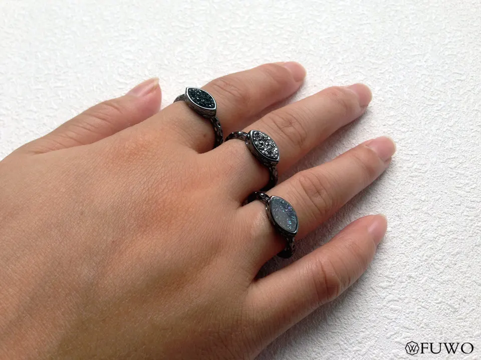 Aura Druzy Rings 12